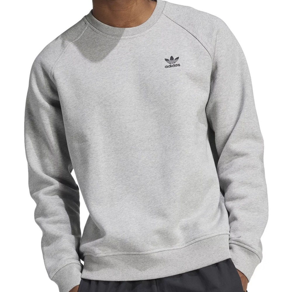 adidas Originals Men's Adicolor Essentials Trefoil Crewneck Sweatshirt Grey XS